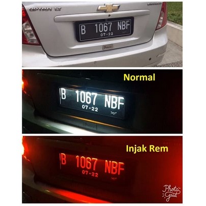 COVER TEMPAT DUDUKAN TATAKAN FRAME PLAT NOMOR NOMER NO MOBIL BARU LAMPU LED AKRILIK PUTIH BIRU