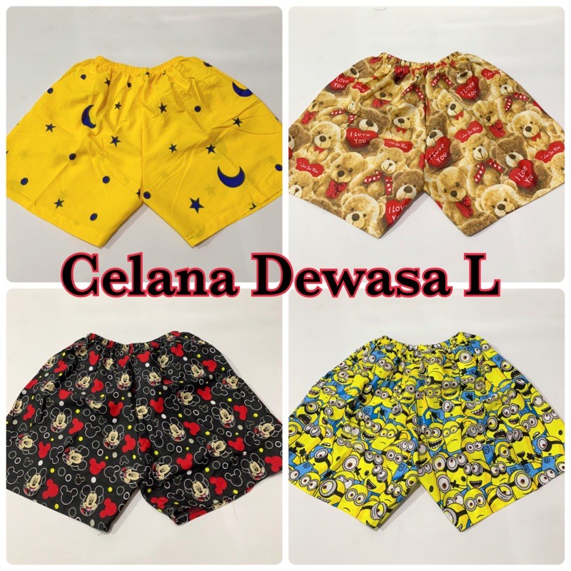 celana pendek dewasa L / hotpants / boxer