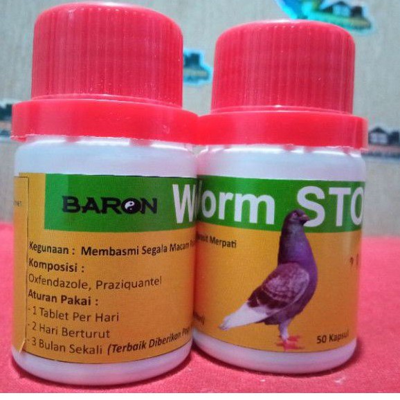 obat cacing worm stop baron khusus burung dara merpati cacingan