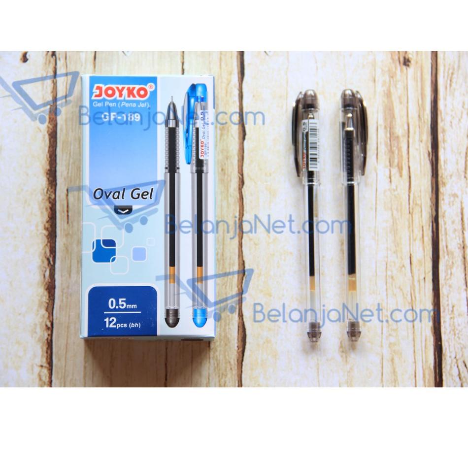 

Paket Baru Pen Gel Joyko Oval Gel 0.5 mm GP-189 Hitam/Biru [1 LUSIN]