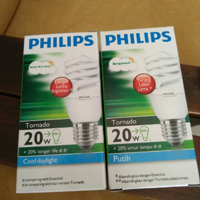 PROMO ( Lampu Philips Tornado / Spiral 20w ( 20 watt ) Putih )