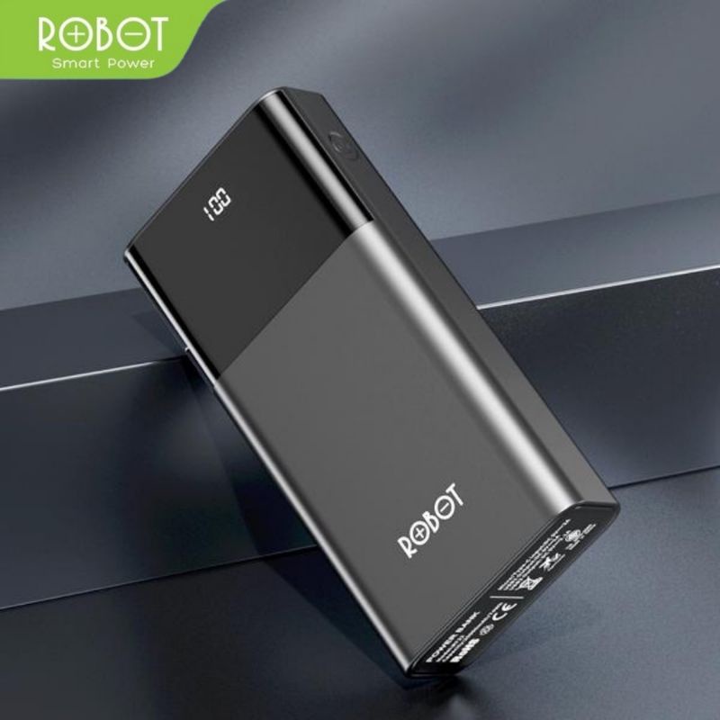 (Vroff Store) ROBOT RT22 PowerBank 20000mah Suport Fast Charging Dual Port Input &amp; Output Led Indicator Original - Garansi Resmi 1 Tahun