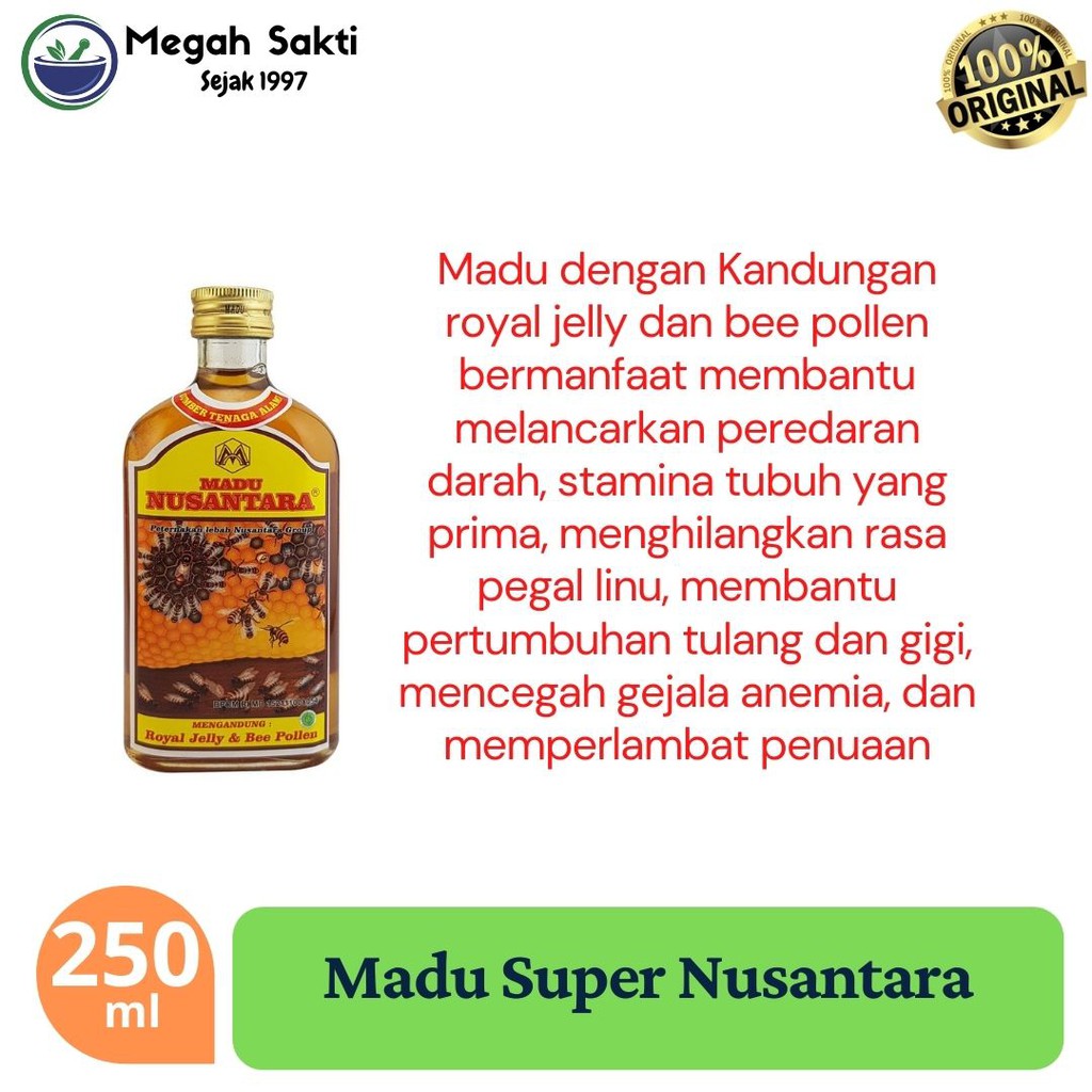 

Megah Sakti - Madu Super Nusantara Asli 250Ml