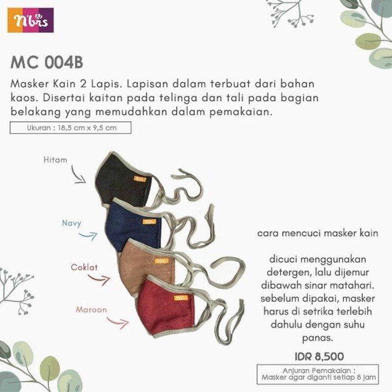 MASKER NIBRAS MC004B MC004C MC004D MC004E MC004F MC004G MC002J MC001F MC001J MC001K MCan001B MCan002