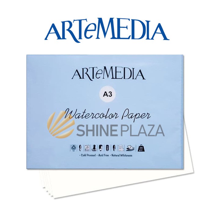 

Artemedia Watercolor Paper A3 200gr - Kertas Water Color Cat Air 200gsm Isi 5 Lembar