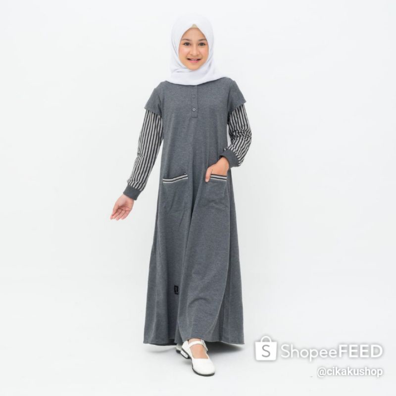 Gamis anak applekidz abu