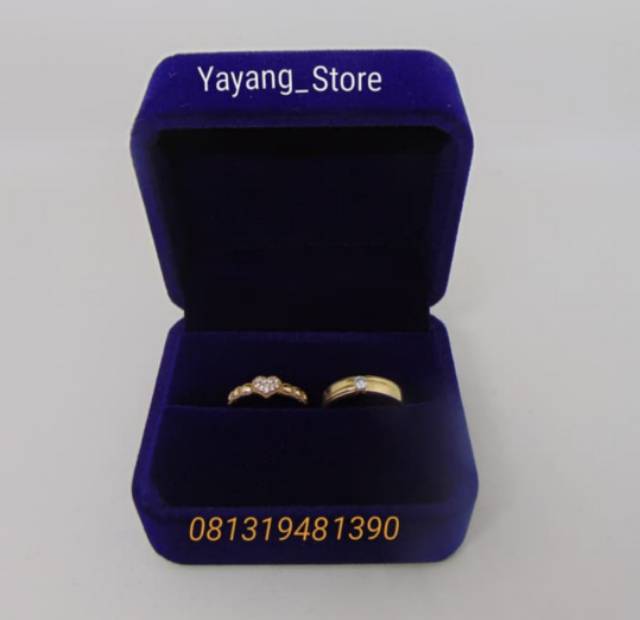 Tempat Cincin Couple Beludru Muat 2 cincin untuk lamaran seserahan nikah