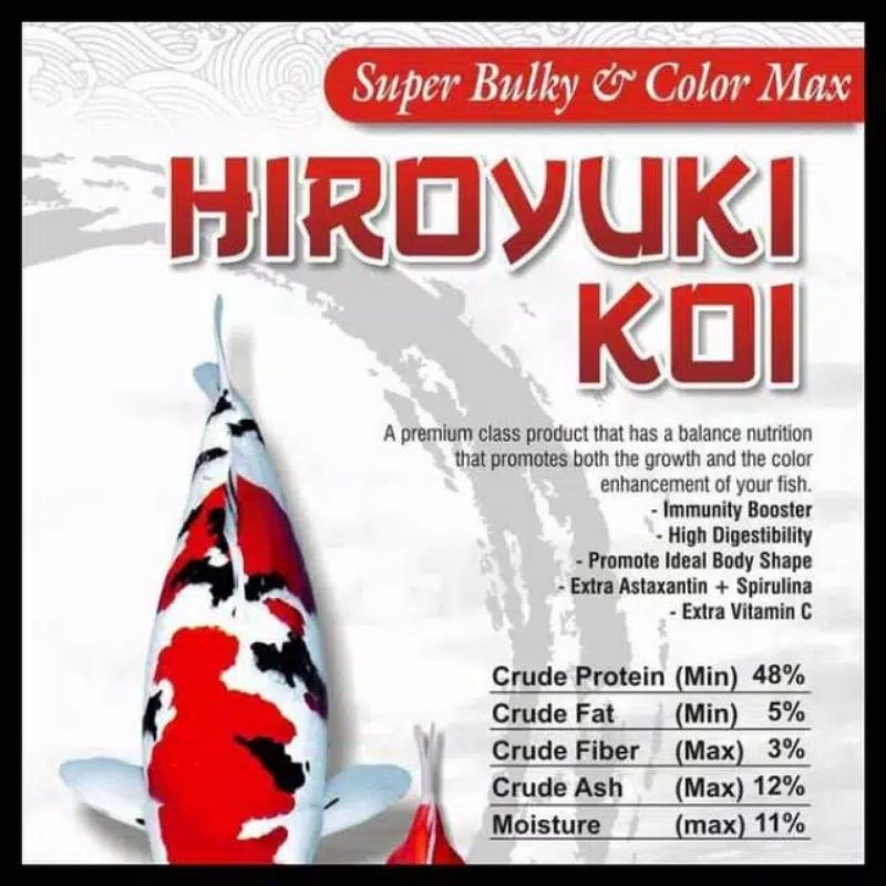 Pakan Ikan Koi Koki Premium Hiroyuki Koi Super Bulky &amp; Color 2mm 500gr