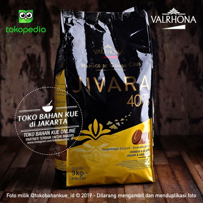 

Fchgtyani Valrhona Jivara 40% Milk Chocolate 3Kg Sak Couverture Cokelat Susu