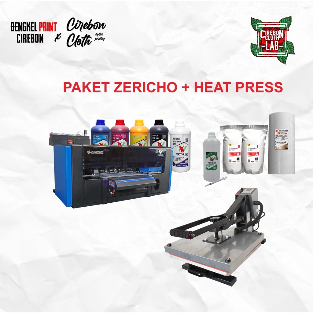 PAKET USAHA PRINTER ZERICHO XP600 + MESIN PRESS