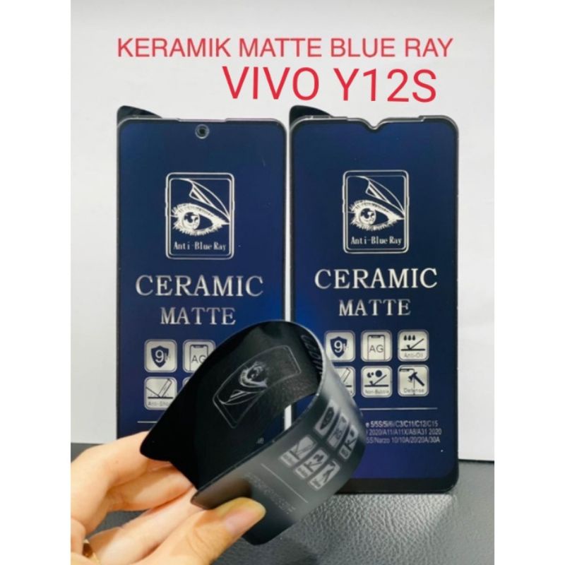 TEMPERED GLASS VIVO Y 12S TEMPERED GLASS FULL MATTE CERAMIC