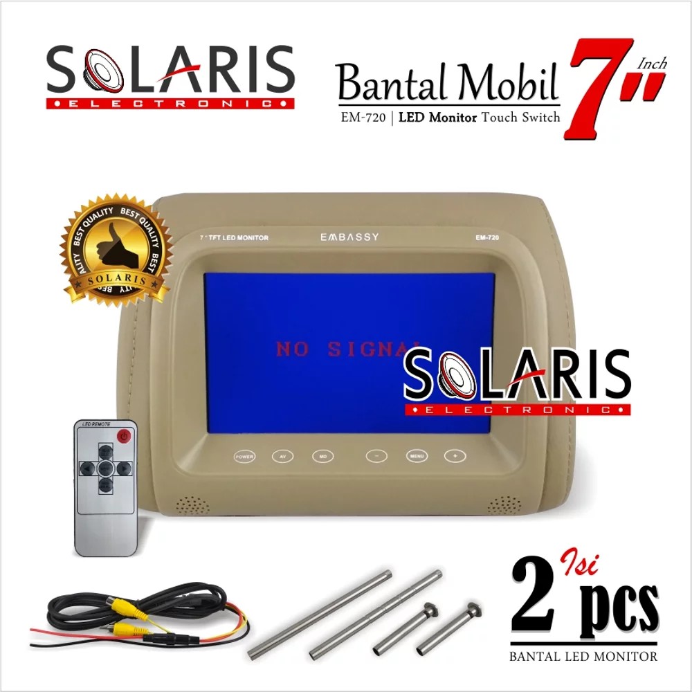 HEADREST LED TV MONITOR 7 Inch ISI 2 PCS Embassy EM-720