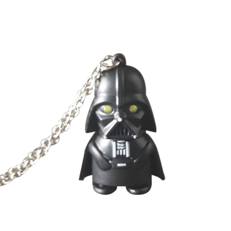 Bercahaya kepribadian kreatif street hip-hop star wars kalung Hitam Prajurit LED flash terdengar lio