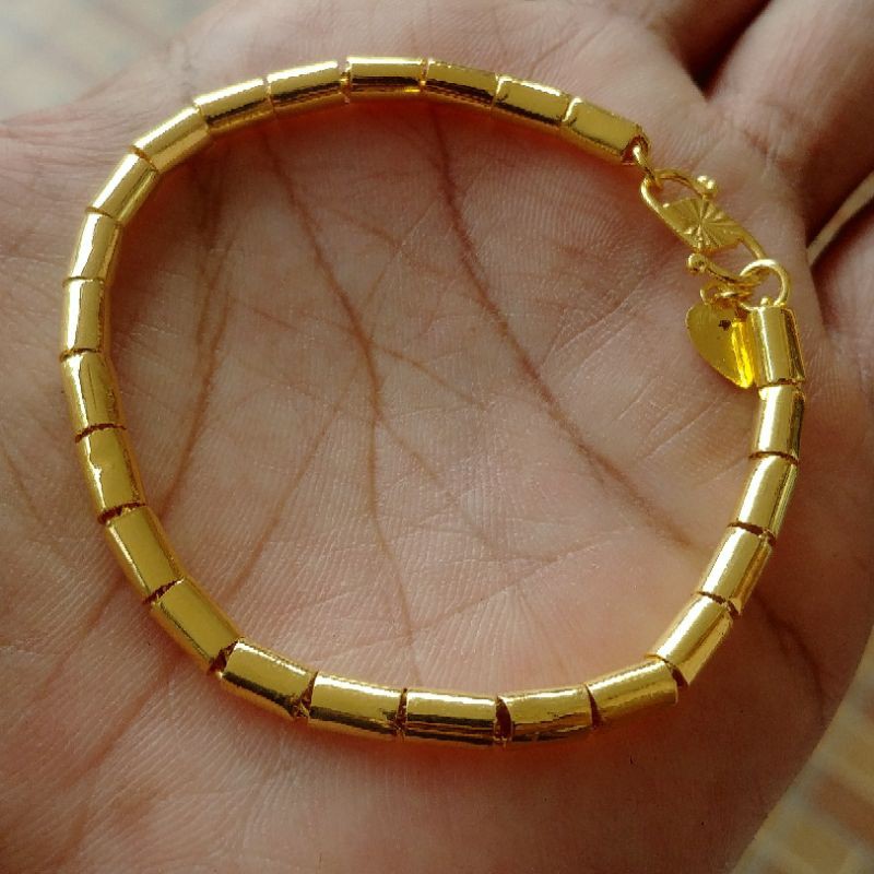 Gelang Bambu Polos Lapis Emas 24k