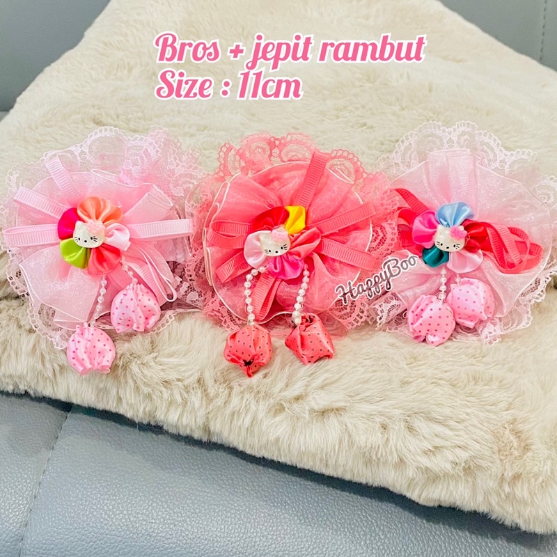 JEPIT RAMBUT BROS HK BERENDA PINK hello kitty multi fungsi pin bros + jepit rambut