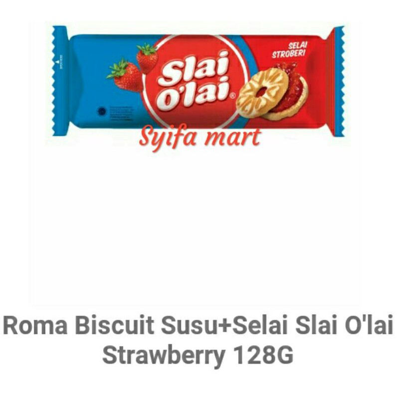 

Roma biskuit susu + selai slai o'lai strawberry 128g