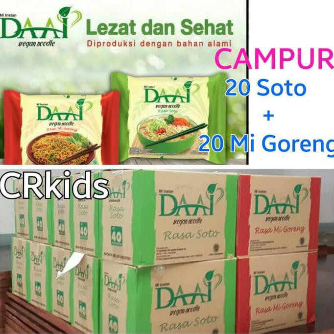 

TURUN HARGA Mie DAAI Vegan MIX 2 Rasa 20 Soto + 20 Mi Goreng Mie Instan Vegetarian MN312