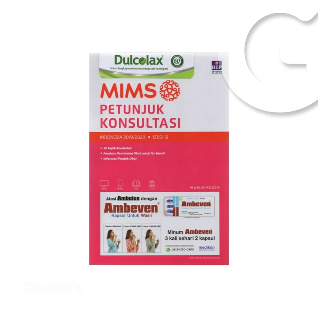 Gramedia Gorontalo - MIMS PETUNJUK KONSULTASI EDISI 19 TAHUN 2019/2020