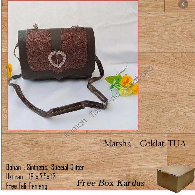 Tas Cantik,Tas Elegant,Tas Lucu,Marsha _ Coklat TUA