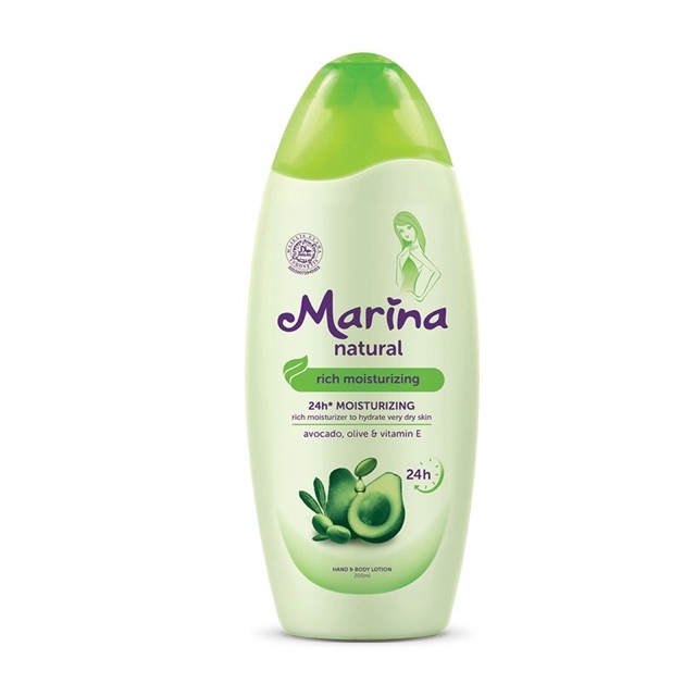 Marina Hand Body Lotion Natural 95ml / 190ml 200ml