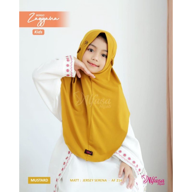 Bergo Zayyana kids jumbo by Alfasa Hijab