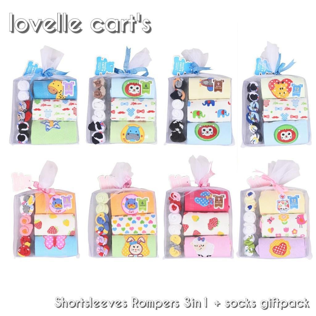 ROMPER Bayi Lovelle Cart's Plus Kaos Kaki 3in1 GIRL &amp; BOY (NEW)