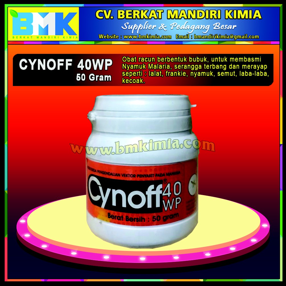 CYNOFF 40WP Kemasan 50 Gram Obat bubuk racun pembasmi nyamuk Malaria, Serangga Terbang & Merayap