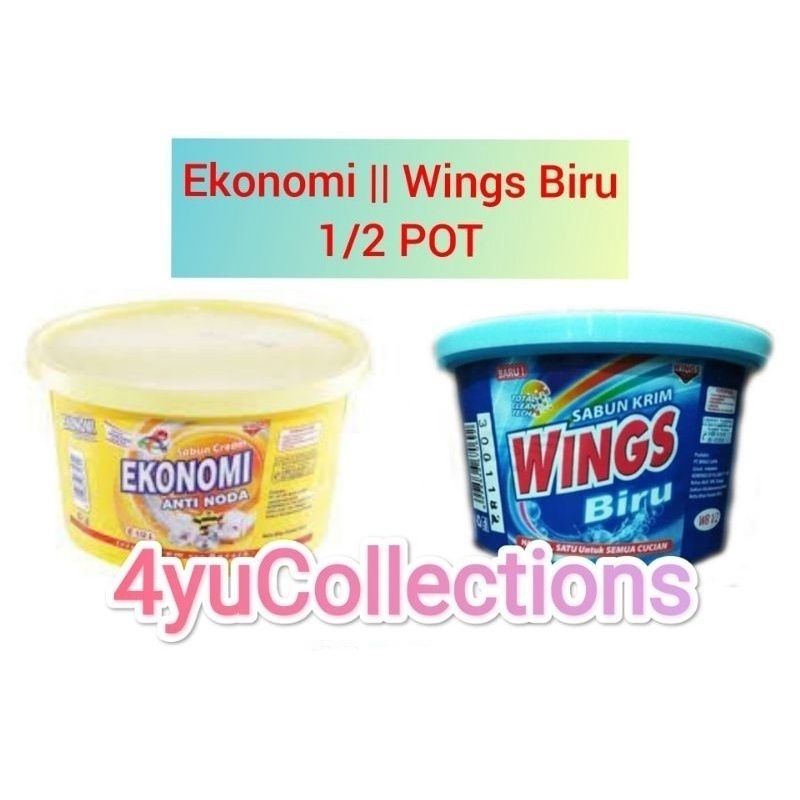 EKONOMI SABUN CREAM POT 1/2 || Wings Krim Biru Pot 1/2
