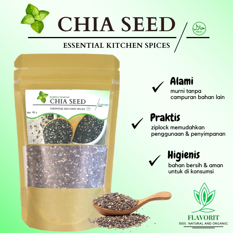 

Biji Cia | Chia Seed 100 gr Organik Seeds Organic Bahan Makanan Pokok Bumbu Dapur Herbal Rempah Jamu Murni