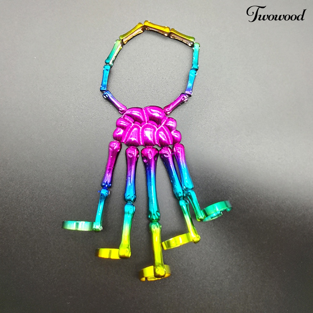 Gelang Desain Hantu Tangan Warna-Warni Bahan Metal Gaya Punk Untuk Cosplay Halloween