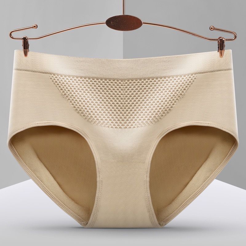[ LINGERIE MASTER ] - (C-15) Celana Dalam Wanita Honeycomb Antibacterial Pure Cotton Middle Waist-C-15 Skin