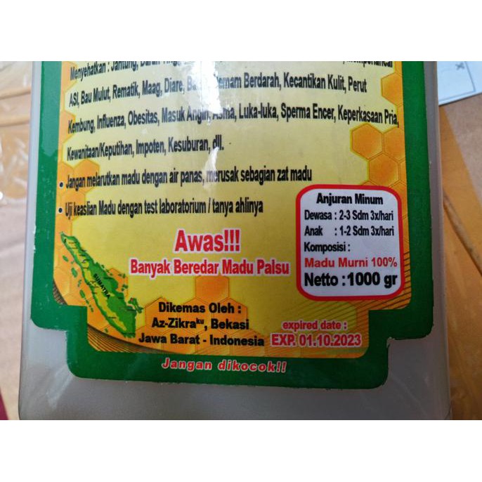 

Madu Asli Madu Hutan Riau Super Az Zikra 1 Kg