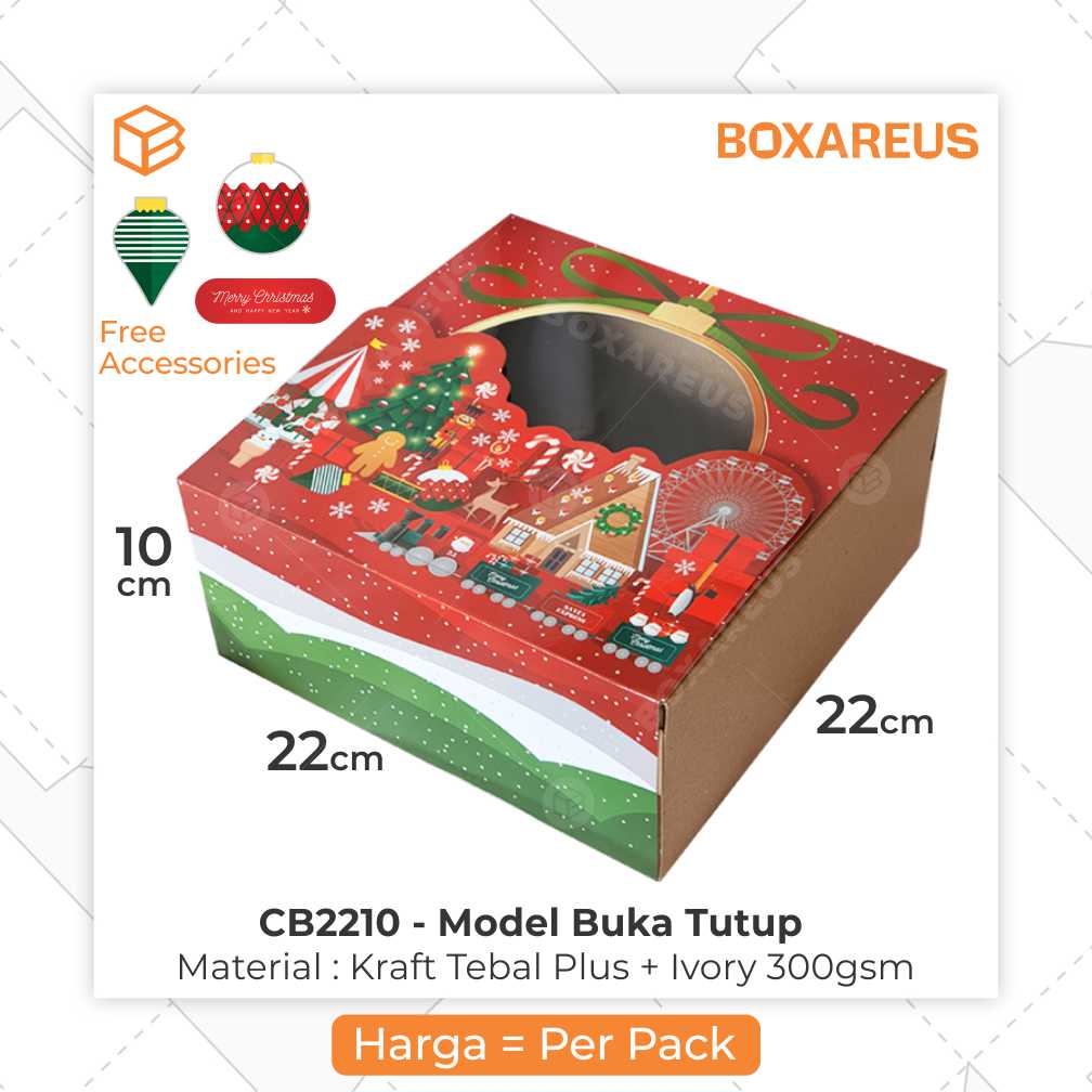 Box Kue Cake Packaging Natal Christmas Hampers Kemasan Kotak Dus Bolu | CB2210 NATAL