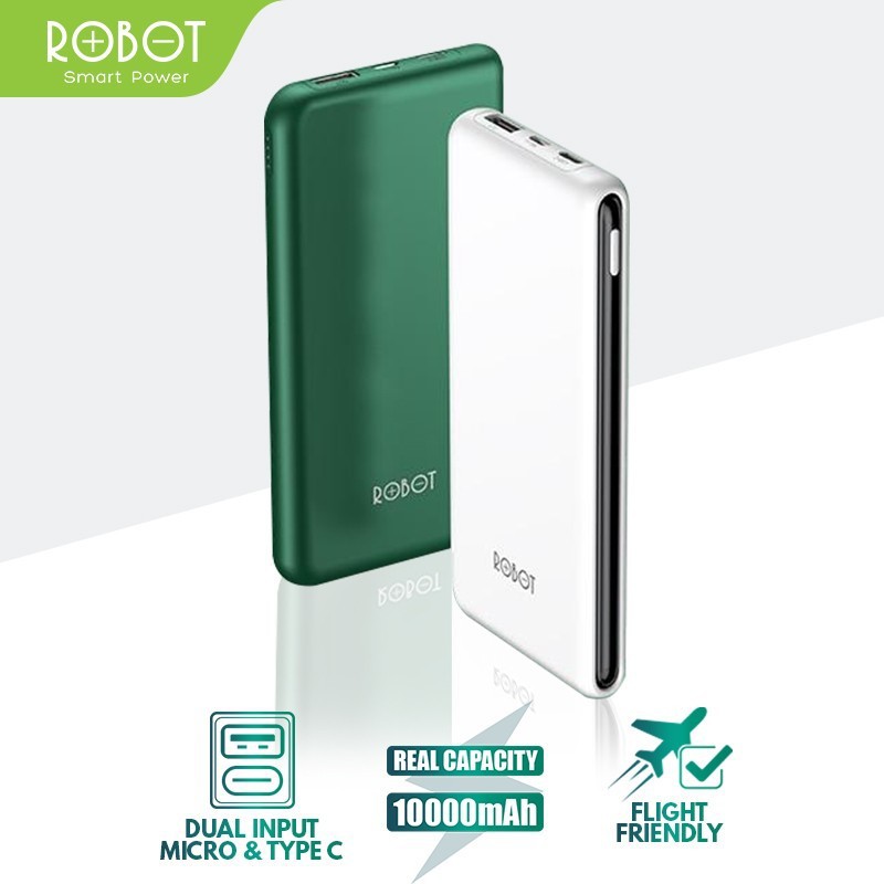 ROBOT RT180 PowerBank 10000mAh Dual Input Port Type C &amp; Micro USB