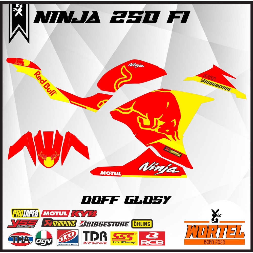 Decal Hologram Ninja 250 FI-Stiker Striping Motor Ninja 250 FI RedBull