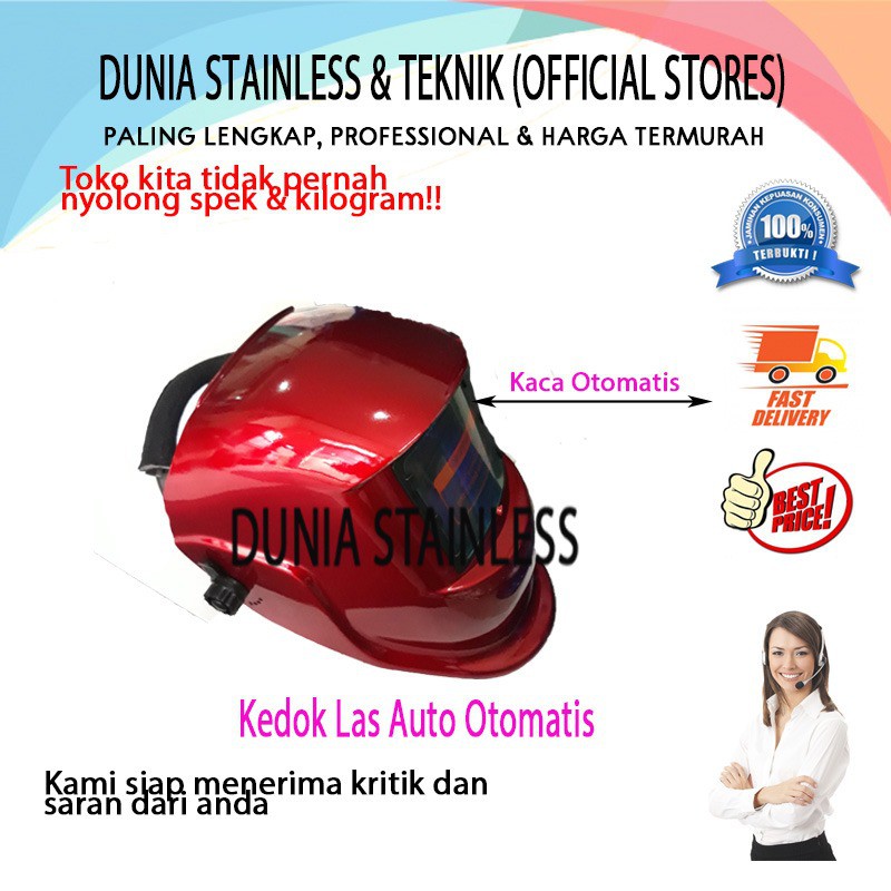 Kedok las auto otomatis travo las argon bengkel besi stainless steel interior bangunan