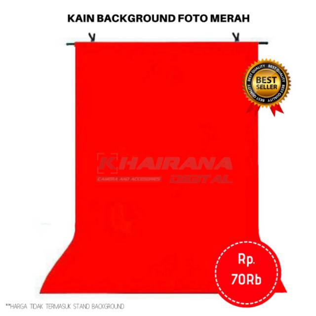 Kain Background Backdrop Latar Layar Foto Merah 1meter