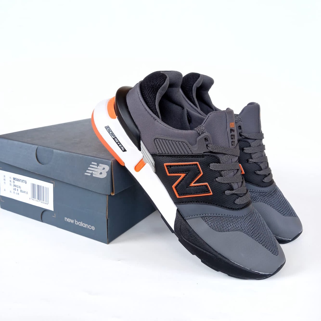 Sepatu New Balance 997s Wolf Grey Orange Abu Oren 997 NB Sneakers Pria Running Lari Sport MS997CBA