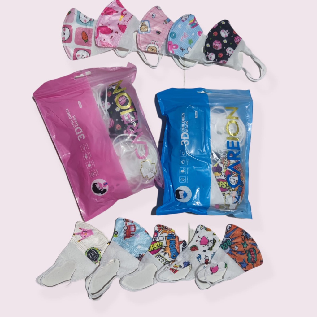 CAREION PACK MIX DB BABY 50 - MASKER ANAK DUCKBILL BAYI BALITA 3PLY CAREION