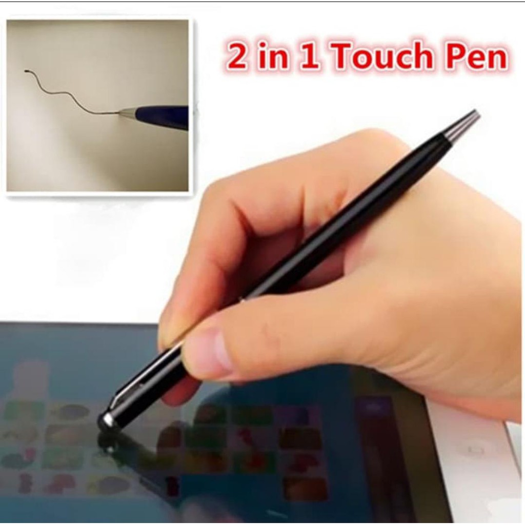 STYLUS PEN 2 IN 1 METAL BODY ALUMINIUM FOR SMARTPHONE &amp; TABLET