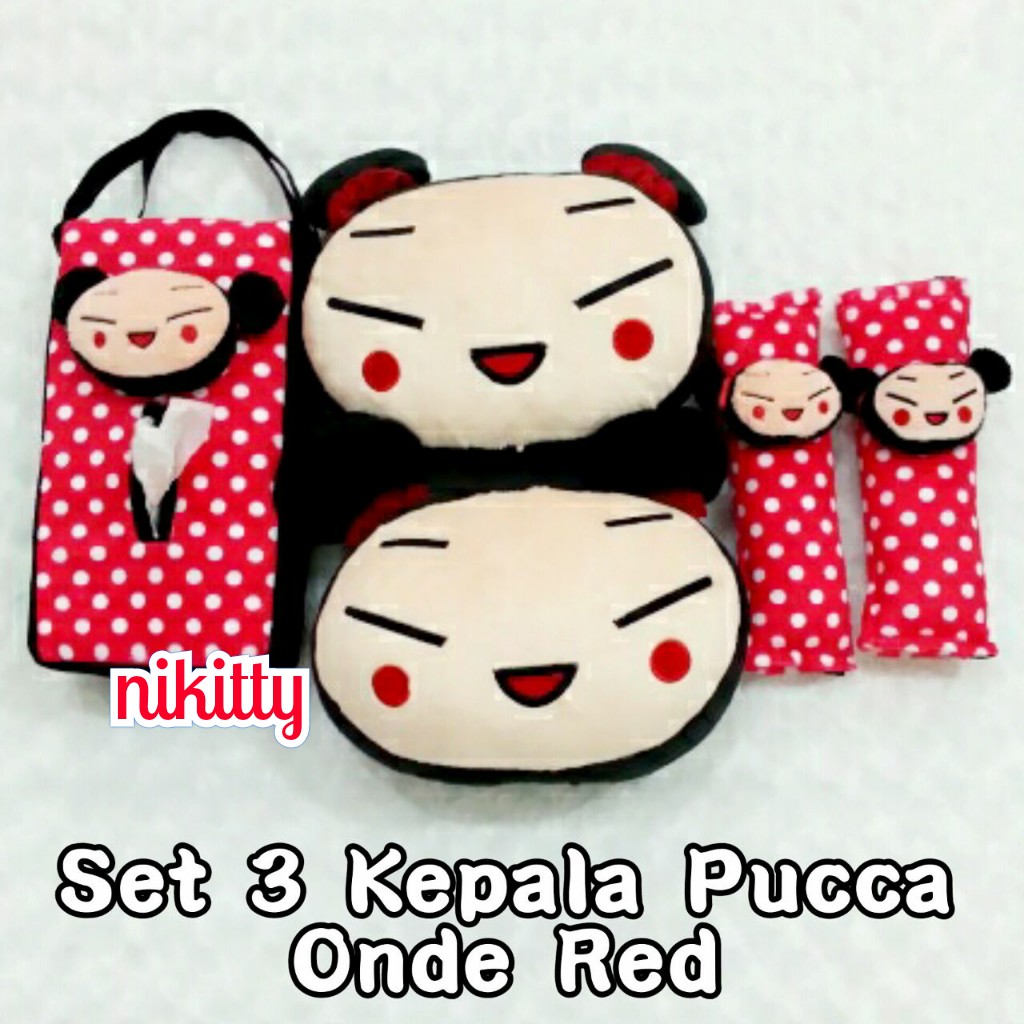 bantal mobil - Sandaran - Penyangga Headrest Kepala Pucca Onde Merah