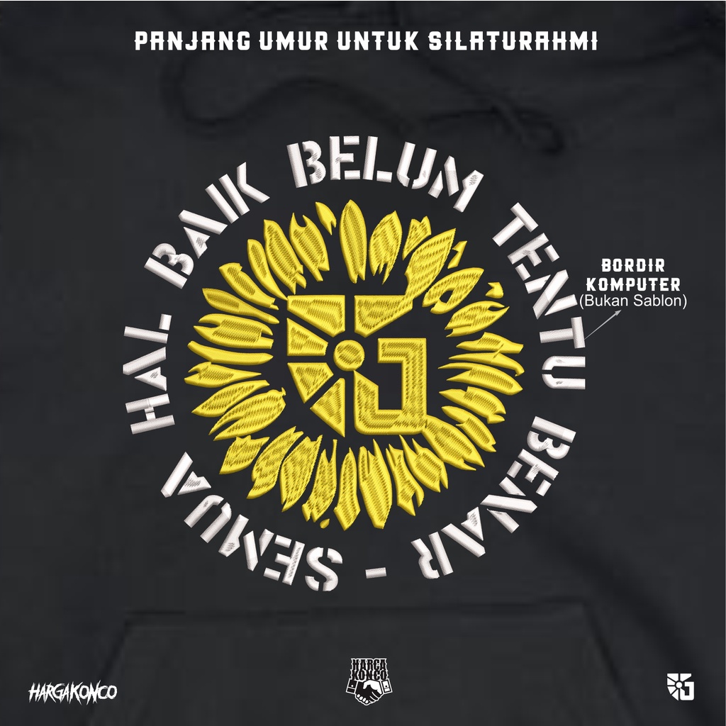 hargakonco - Jaket hoodie Cerita Baik Hal Kebenaran Mekarlah Kebaikan Panjang Umur Silaturahmi - Mem