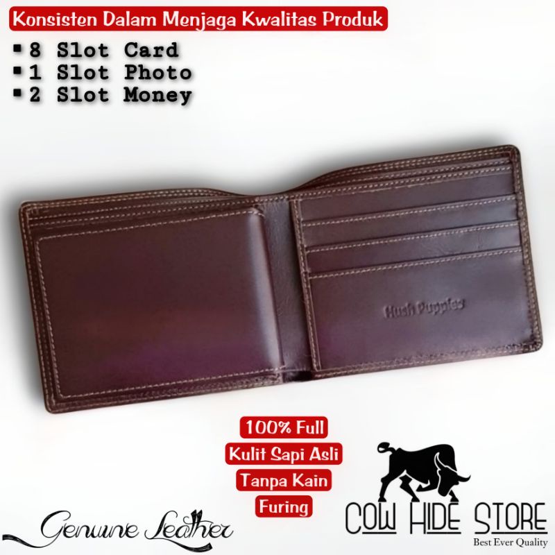 Dompet Pria Kulit Asli Bifold Emboss Hush Puppies - 9 Slot-4
