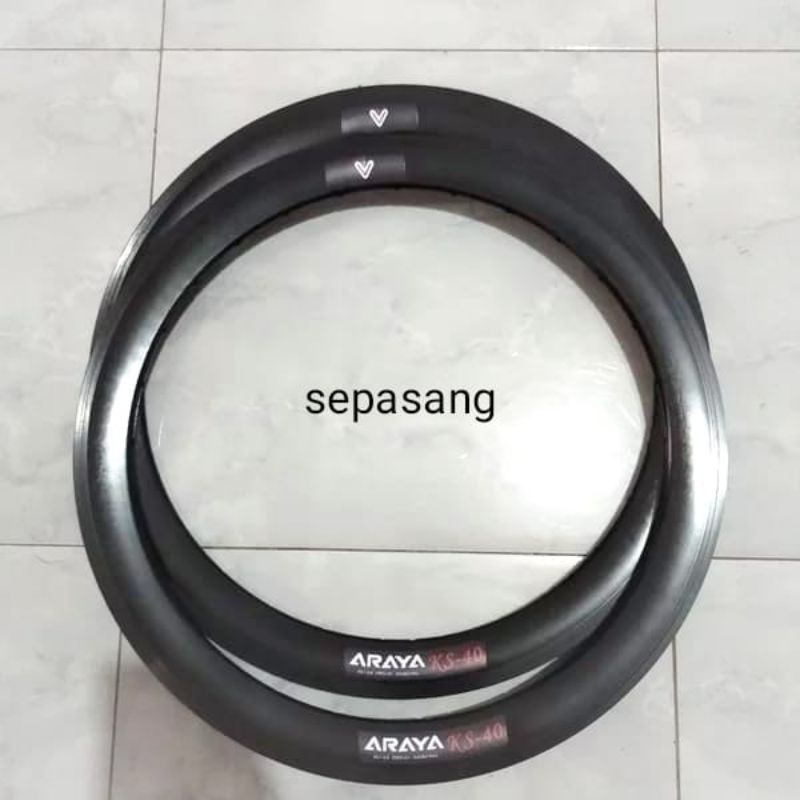 VELG SEPEDA LIPAT 20 PLUS 451 28H RIMS ARAYA 20 X 1 3/8 KS 40 HITAM