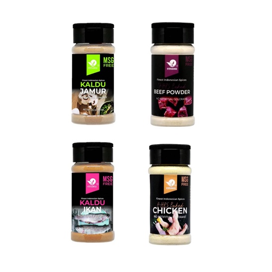 

Emaku Kaldu 60gr (Jamur - Chicken - Ikan Hondashi - Beef)/Seasoning Powder/MSG FREE