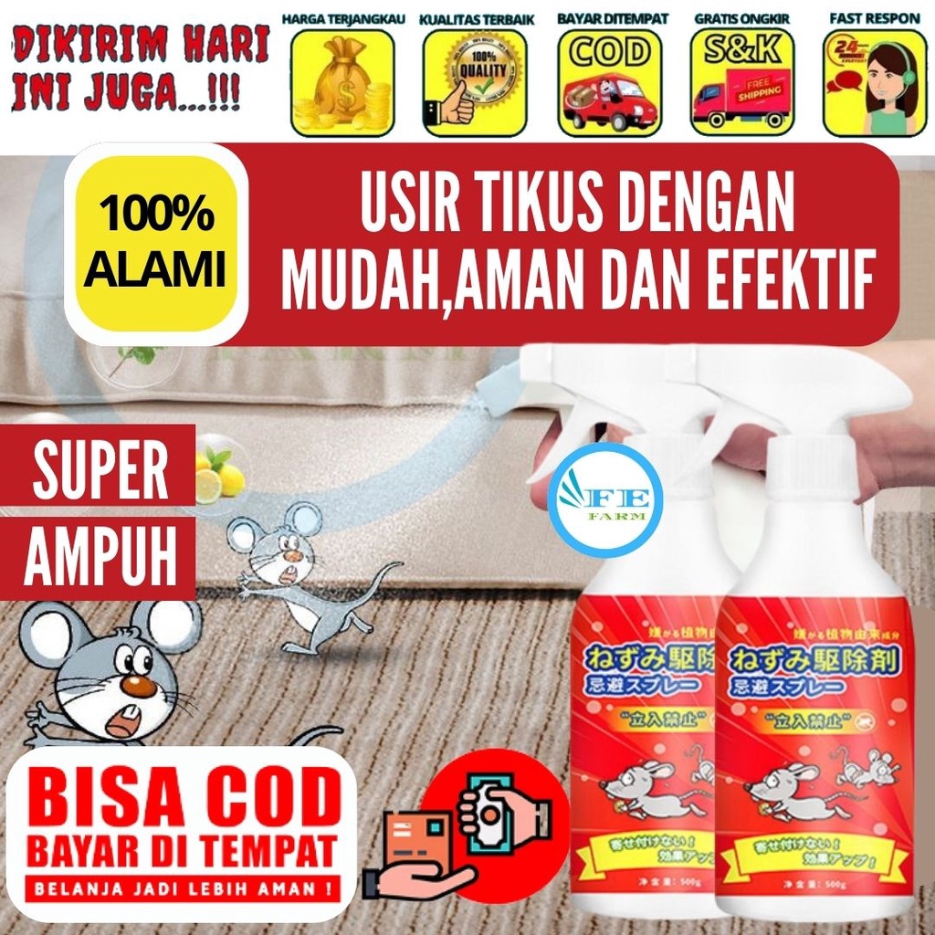 Obat Tikus Ampuh Spray Pengusir Hewan Pengerat Mudah Digunakan Alami Aman Tanpa Bahan Kimia  FEFARM