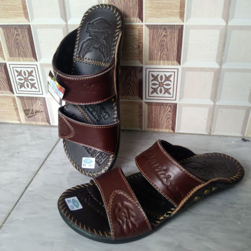 sandal kulit asli ban 2 kulit asli