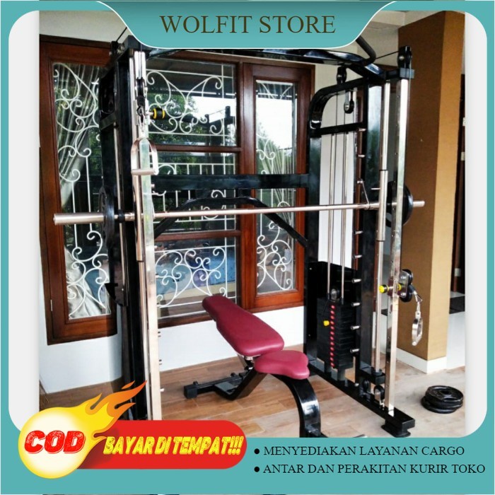 Fitness Smith Machine Cablecrossover/Cable Crossover + Bangku Pabrik