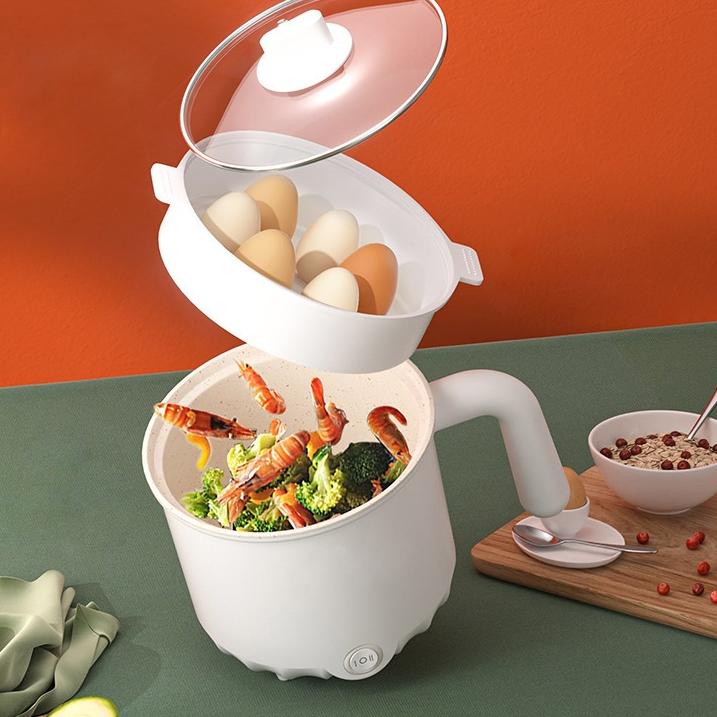 Paling Sesuai.. Abeni Panci Listrik Multifungsi Elektrik Cooker Keramik teflon Lapisan Ganda Anti Le