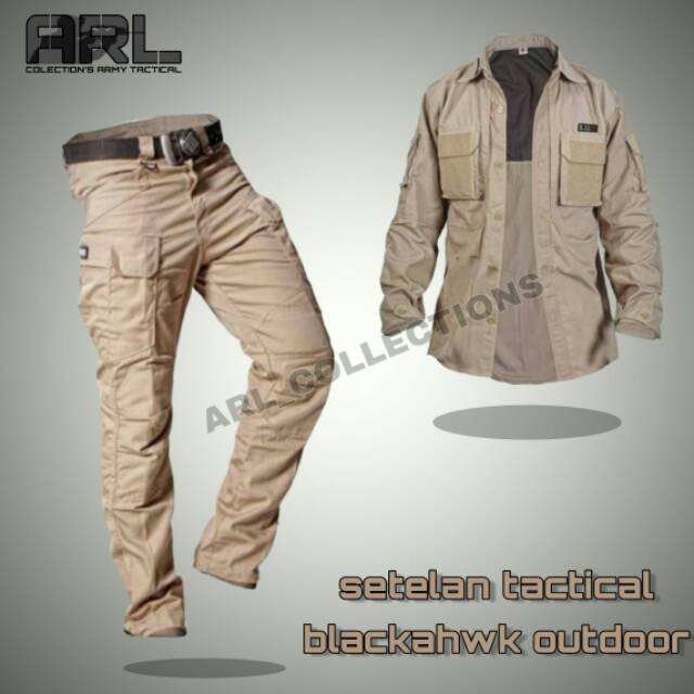 Satu set setelan celana kemeja tactical drone blackwak/army airsofter outdoor/kpu